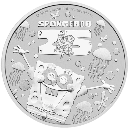 Srebrna moneta SpongeBob Kanciastoporty 25. rocznica 2024 1 oz (24h)