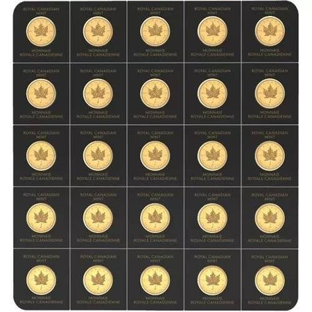 MAPLEGRAM - 25 x złota moneta Kanadyjski Liść Klonowy 1 g  (48h)
