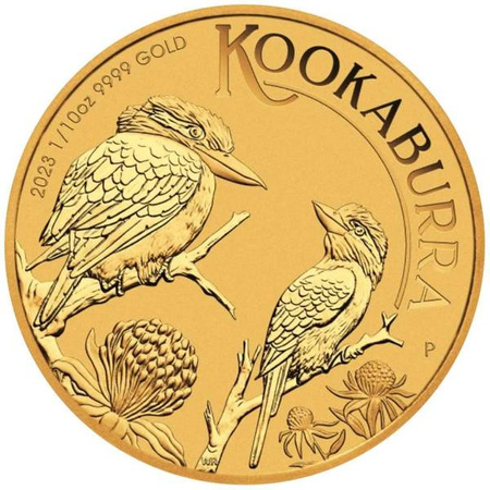 Złota moneta Kookaburra 2023 1/10 oz (24h)