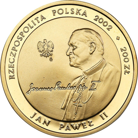 Złota moneta NBP Jan Paweł II - Pontifex Maximus 2002  200 zł 15,5 g (24h)