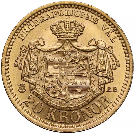 Moneta złota 20 koron szwedzkich (48h)