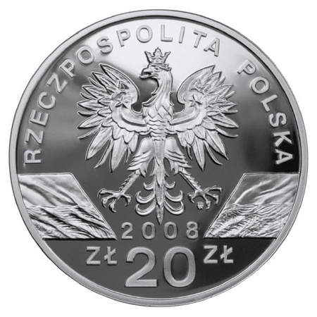 Moneta srebrna 20 zł - SOKÓŁ WĘDROWNY - 2008 (48h)