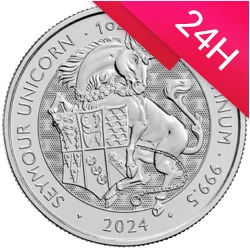 Platynowa moneta z serii Bestie Królowej: Seymour Unicorn (Jednorożec) 2024 1 oz (24h)