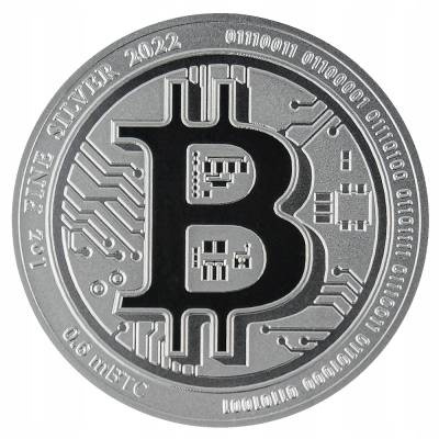 Srebrna Moneta Bitcoin 2022, 1 uncja (24H)