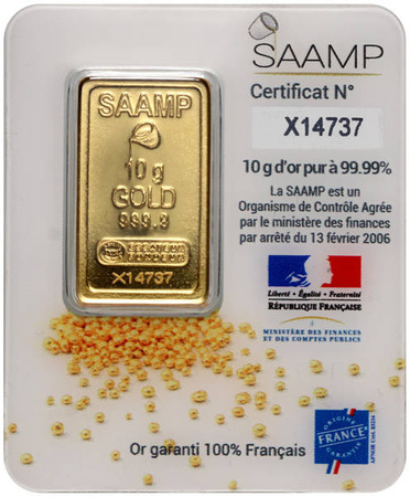 Sztabka złota SAAMP 10 g (48h)