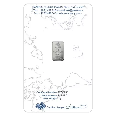 Sztabka platyny PAMP 1 g (24h)