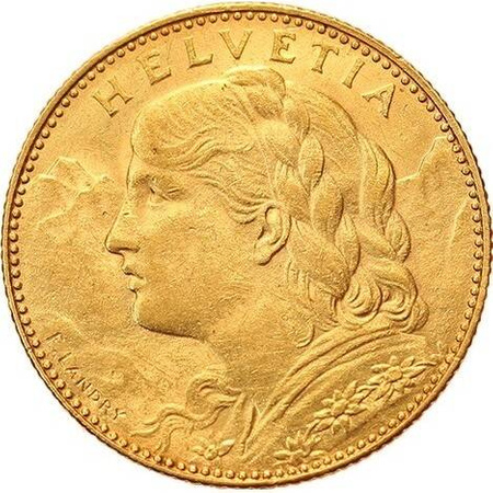 Moneta złota 10 franków Helvetia (48h)