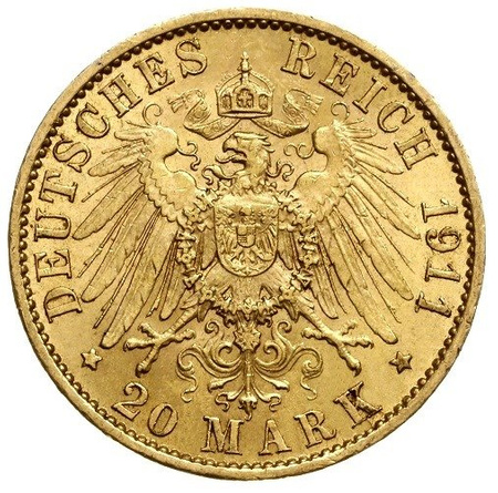 Moneta złota niemieckie 20 marek  (48h)