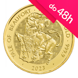 Moneta złota z serii Bestie Królowej: The Yale of Beaufort (Yale Beaufortów) 2023 1 oz (48h)