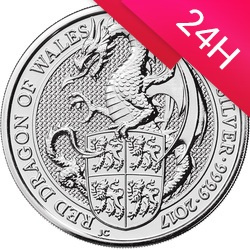 Srebrna moneta z serii Bestie Królowej: WHITE HORSE OF HANOVER 2020 2 oz (24h)