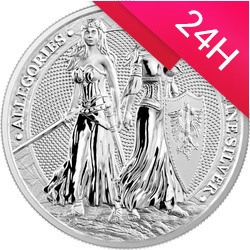 Srebrna moneta Allegories: Polonia & Germania 2022 1 oz (24h) 