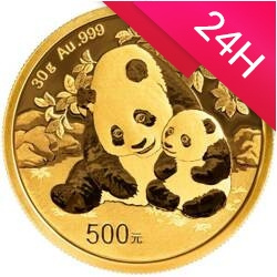 Złota moneta Chińska Panda 2024 30 g (24h)