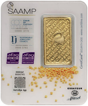 Sztabka złota SAAMP 10 g (48h)
