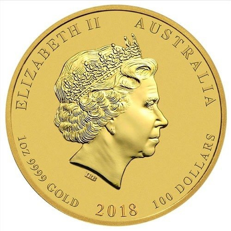 Złota moneta z serii Lunar II: Rok Psa 2018 1 oz (24h)