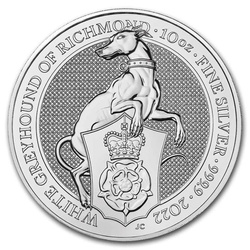 Srebrna moneta Bestie Królowej: WHITE GREYHOUND 2022 10 oz (24h)