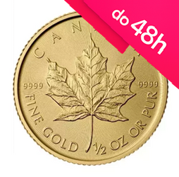 Moneta złota Kanadyjski Liść Klonowy 1/2 oz (48h)
