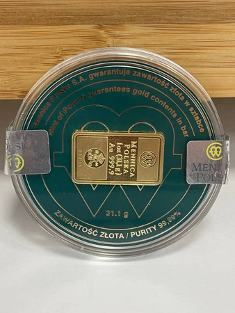 Sztabka złota Mennica Polska 1 oz (48h) 
