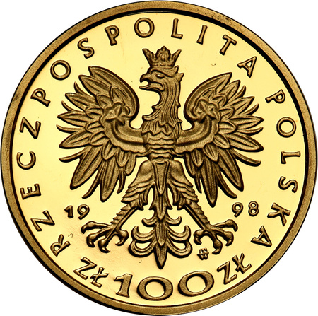 Złota moneta NBP Zygmunt III Waza 100 zł 8 g (24h)