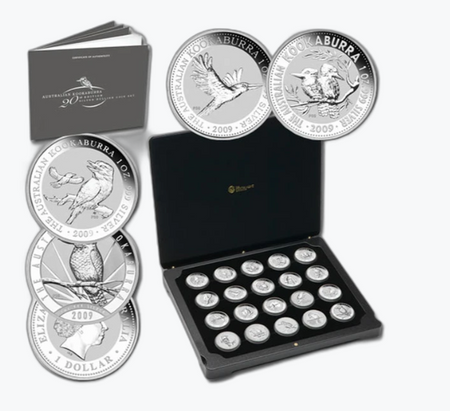 20 x moneta srebrna Kookaburra 1 oz - 20th EDITION SILVER BULLION COIN SET(24h)