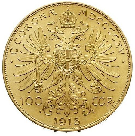 Moneta złota 100 Austriackich Koron - Franciszek Józef I (48h)