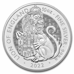 Srebrna moneta Bestie Tudorów: LION OF ENGLAND 2022 10 oz (24h)