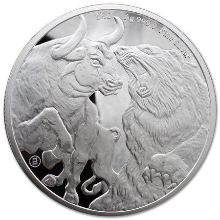 Srebrna moneta Tokelau Bull and Bear 2022 1 kg (24h)