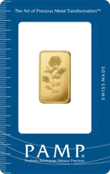 Sztabka złota z Różą PAMP 10 g (24h)