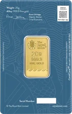Sztabka złota Britannia 20 g (48h)