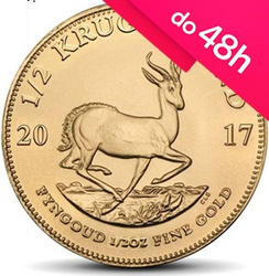 Złota moneta Krugerrand 1/2 oz (48h)