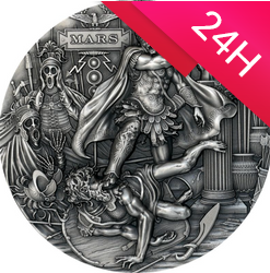 Srebrna moneta MARS - BOGOWIE RZYMSCY 2$ 2 oz (24h)