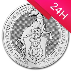 Srebrna moneta Bestie Królowej: WHITE GREYHOUND 2022 10 oz (24h)