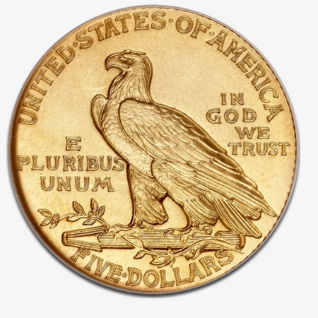 Złota moneta 5 dolarów  "Indian Head" (24h)