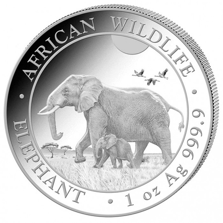Moneta srebrna z serii African Wildlife: Słoń Somalijski 1 oz (48h)