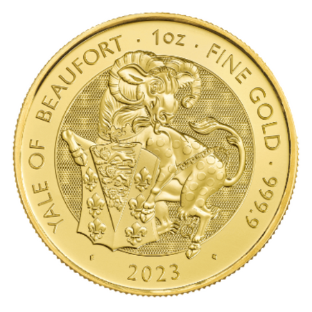 Moneta złota z serii Bestie Królowej: The Yale of Beaufort (Yale Beaufortów) 2023 1 oz (48h)
