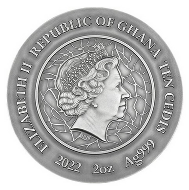 Moneta srebrna 10 Cedi Słoneczniki, Vincent Van Gogh - Witraże (48h)