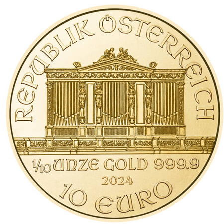 Złota moneta Wiedeński Filharmonik 2024/2025 1/10 oz (24h) 