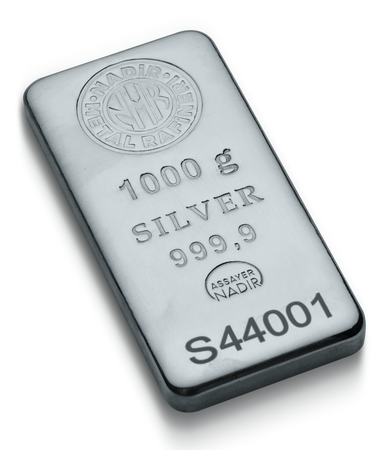 Sztabka srebra 1 kg LBMA Nadir Metal Rafineri