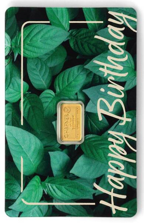 Sztabka złota C.Hafner Happy Birthday 1 g (48h)