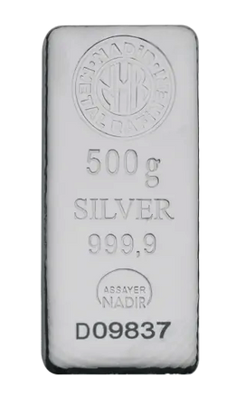 Sztabka srebra 500 g LBMA Nadir Metal Rafineri
