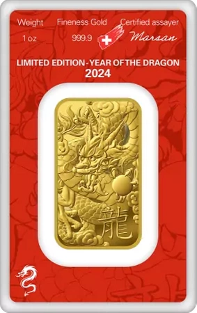 Sztabka złota Rok Smoka 2024 1 oz (48h)
