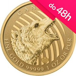 Moneta złota z serii Zew Natury: Grizzly - Warczący Niedźwiedź 2016 1 oz (48h)