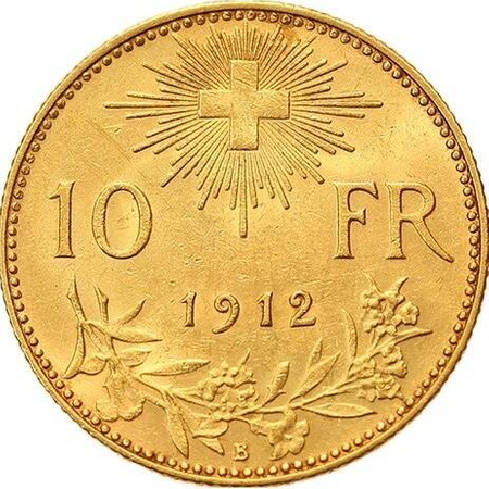 Złota moneta 10 franków Helvetia (24h)