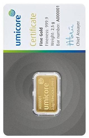 Sztabka złota CertiCard 2,5 g (48h)