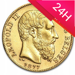 Złota moneta 20 Franków – Leopold II (24h)