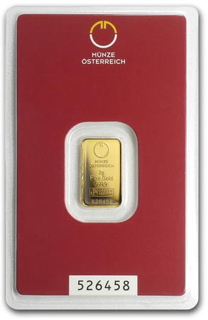 Sztabka złota CertiCard 2 g (48h)