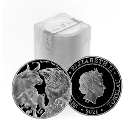 20 x srebrna moneta Tokelau Bull and Bear 1 oz (24h)