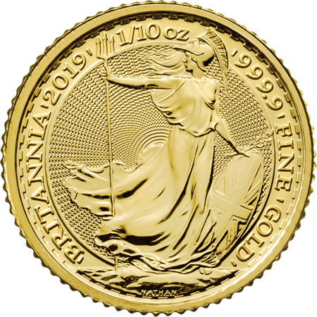Złota moneta Britannia 1/10 oz (48h)