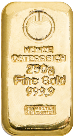 Sztabka złota LBMA 250 g (48h)