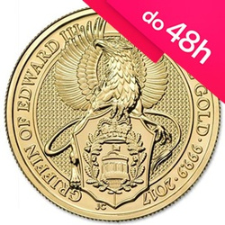 Złota moneta z serii Bestie Królowej: Gryf 1 oz 2017 (48h)