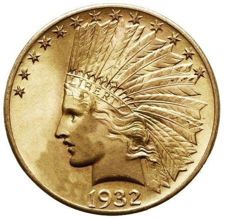 moneta złota 10 dolarów  "Indian Head" (48h)